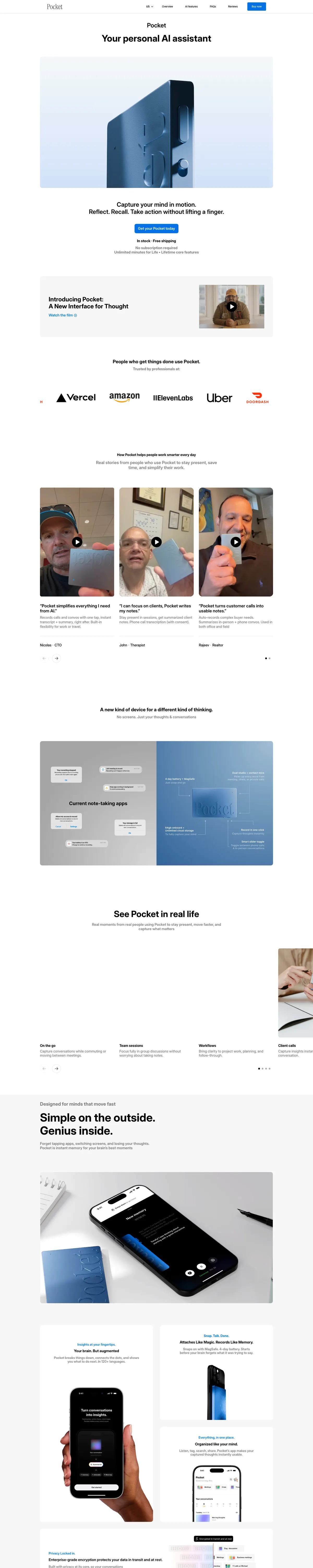 Full-page screenshot of Pocket (heypocket.com)