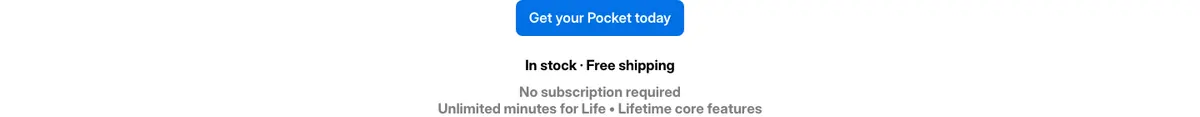 Call to action section of Pocket
