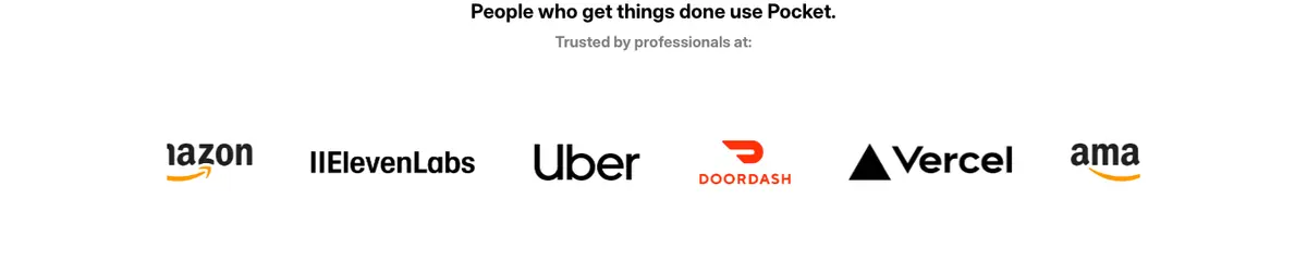 Logos section of Pocket