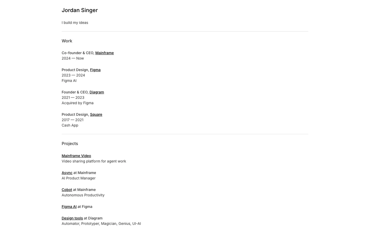 Jordan Singer website