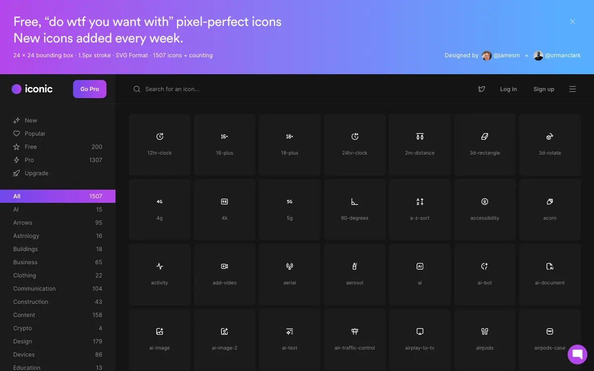 Full-page screenshot of Iconic (iconic.app)