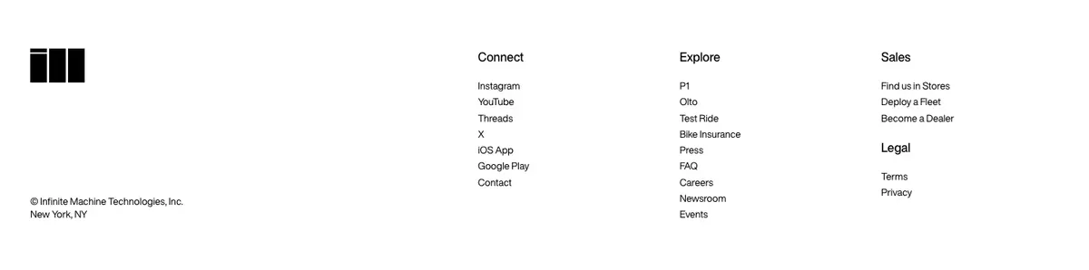 Footer section of Infinite Machine