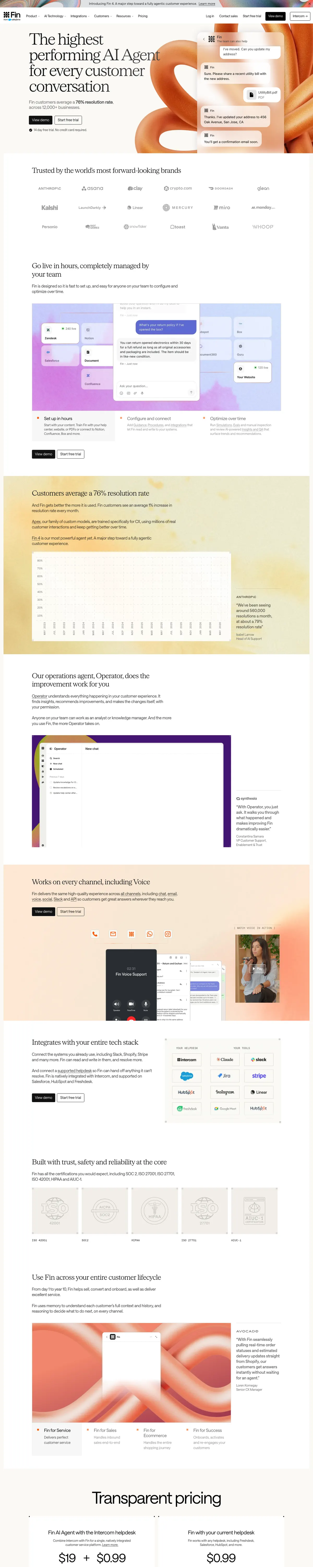 Full-page screenshot of Intercom (intercom.com)