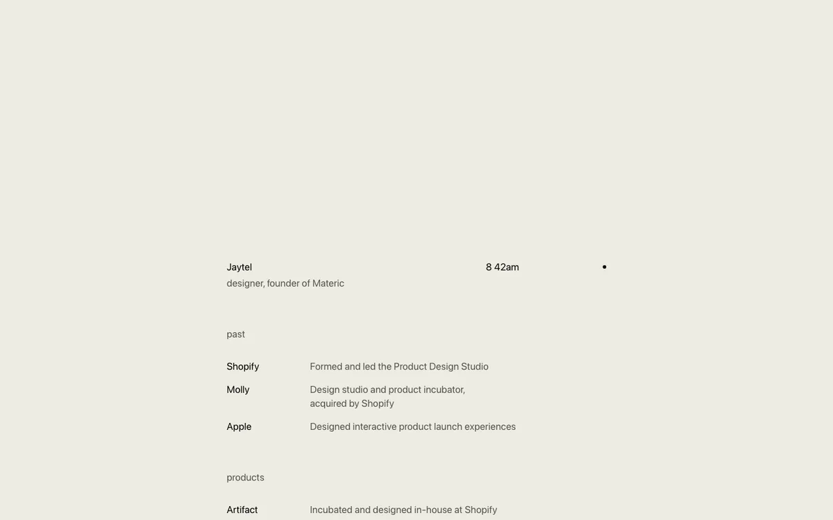 Jaytel ⌁ Interactive Designer website