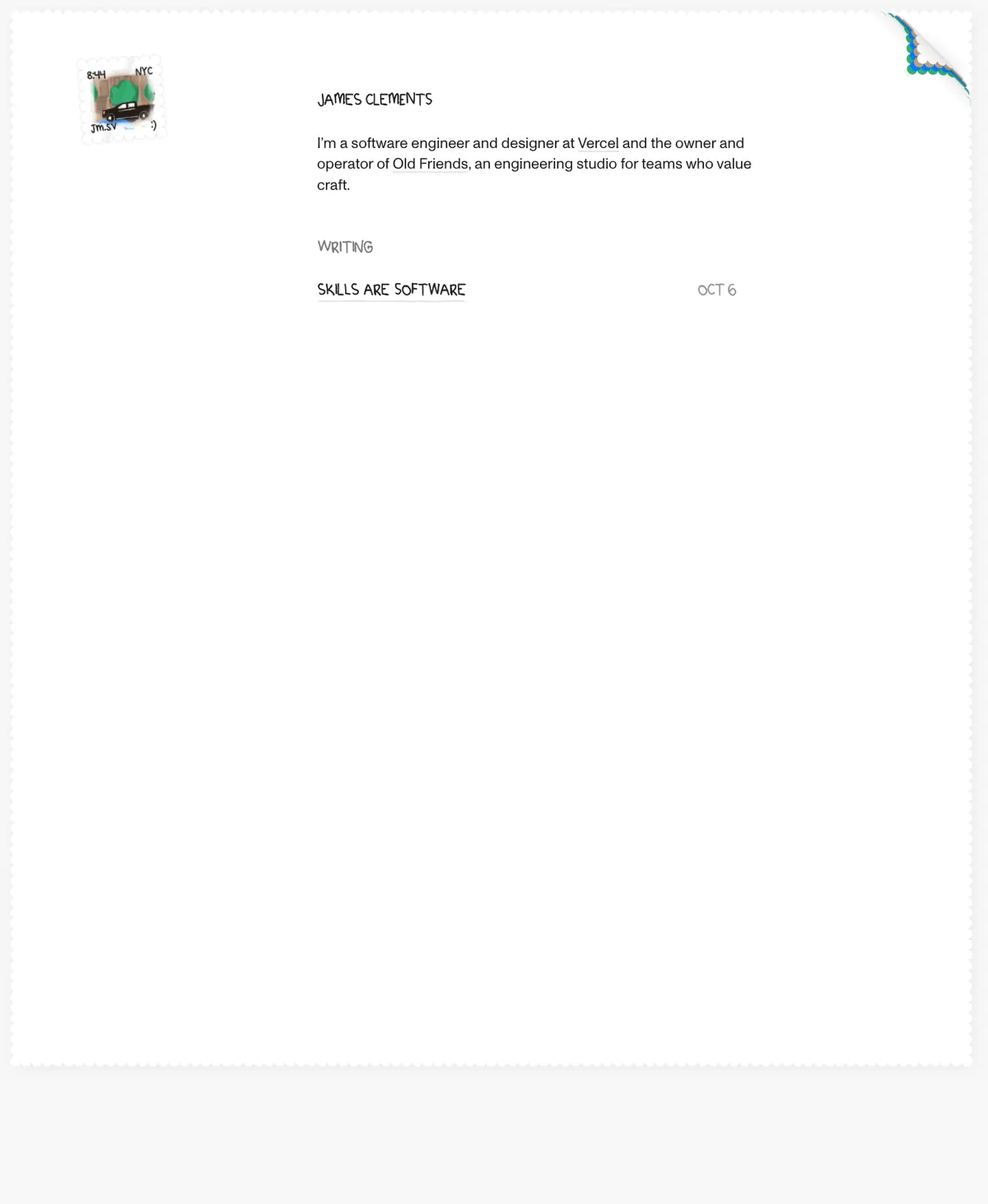 Full-page screenshot of Work (jm.sv)
