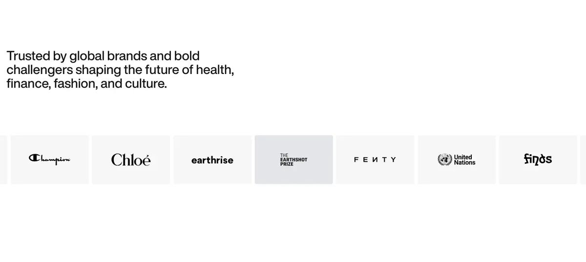 Logos section of Justified Studio