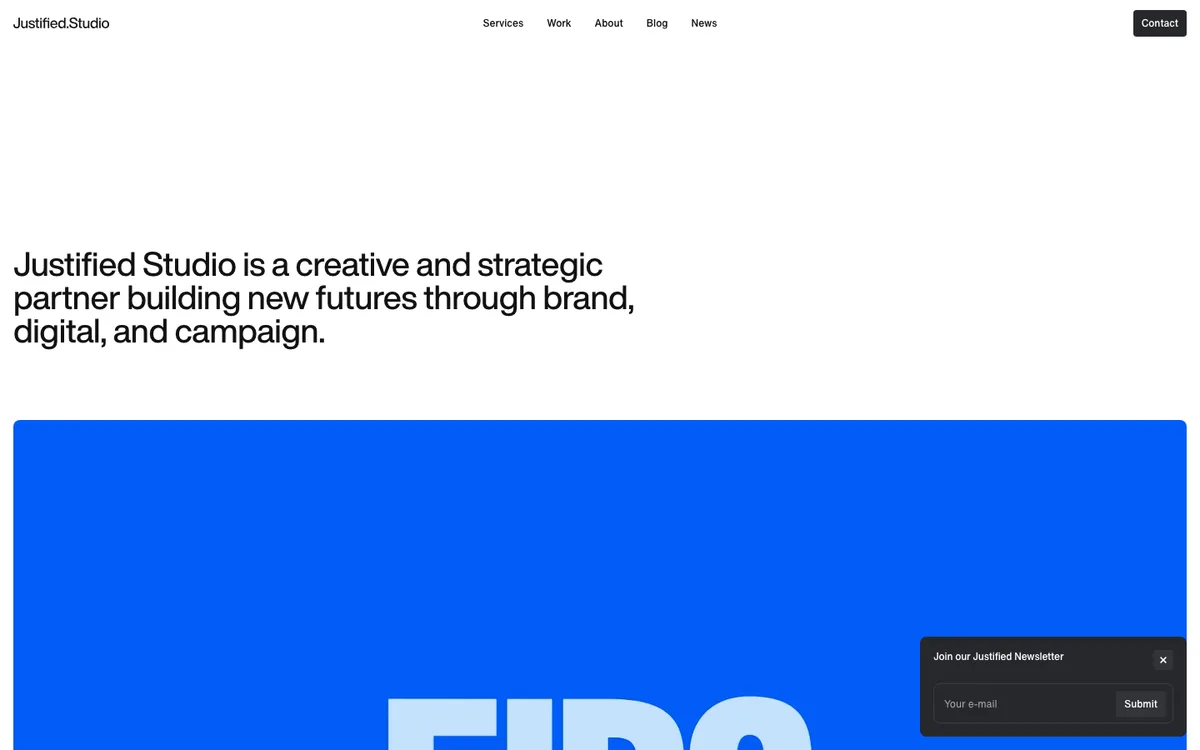 Justified Studio website