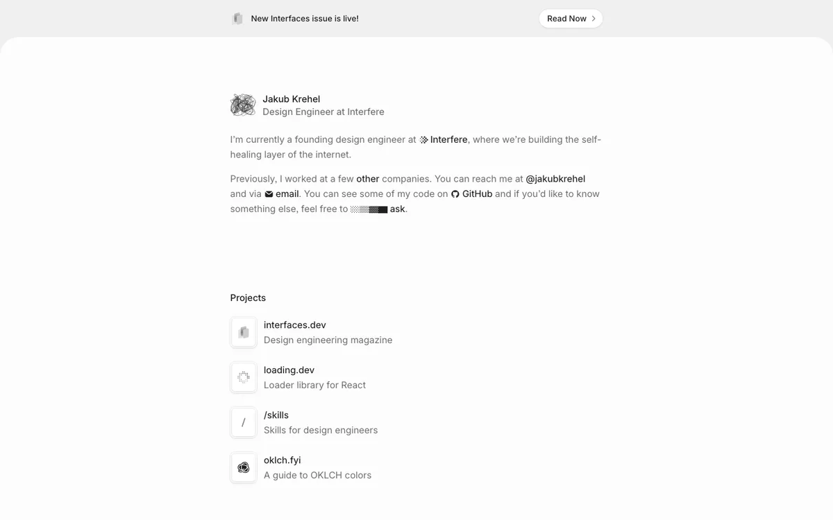 Jakub Krehel website