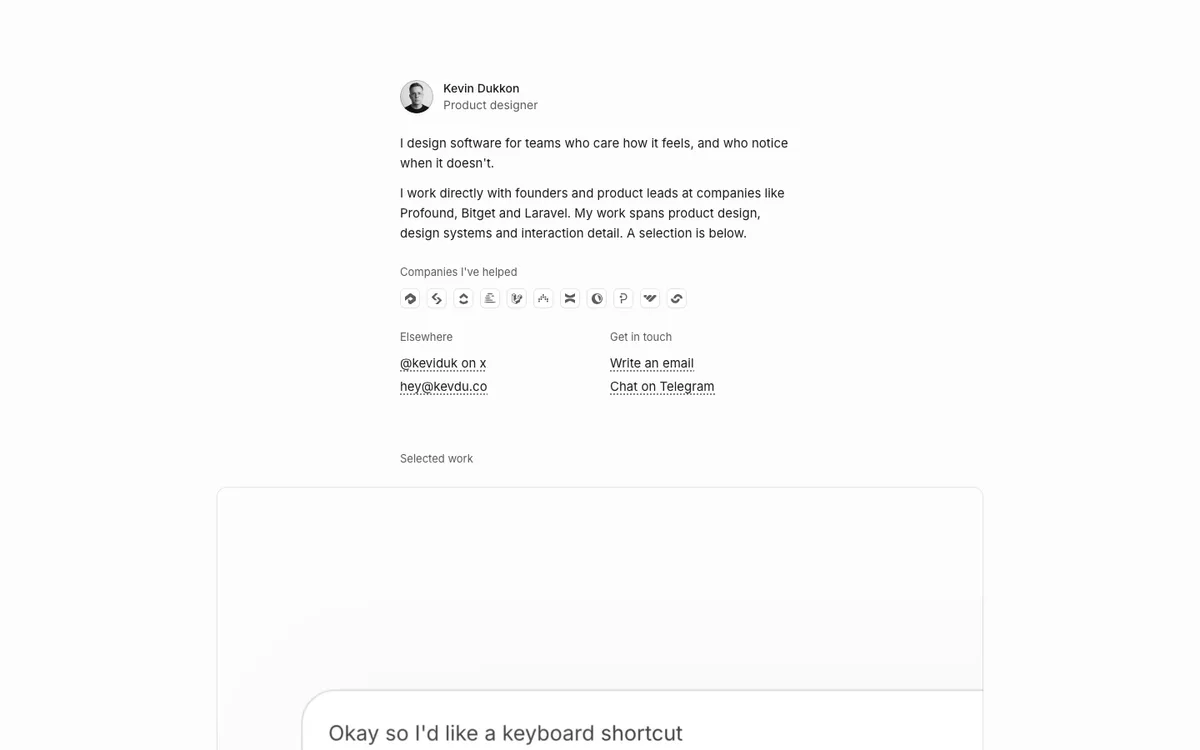 Kevin Dukkon website