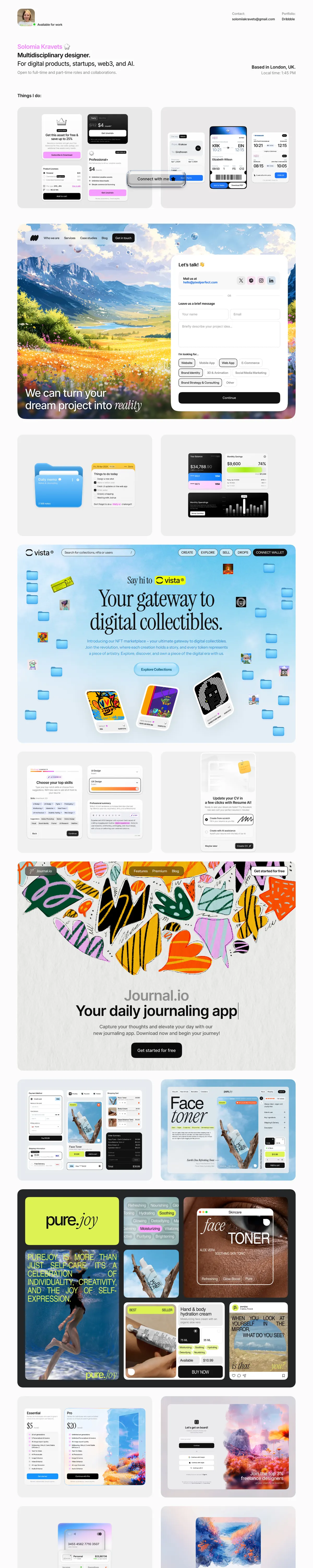Full-page screenshot of Solomia Kravets (kravetzzz.com)