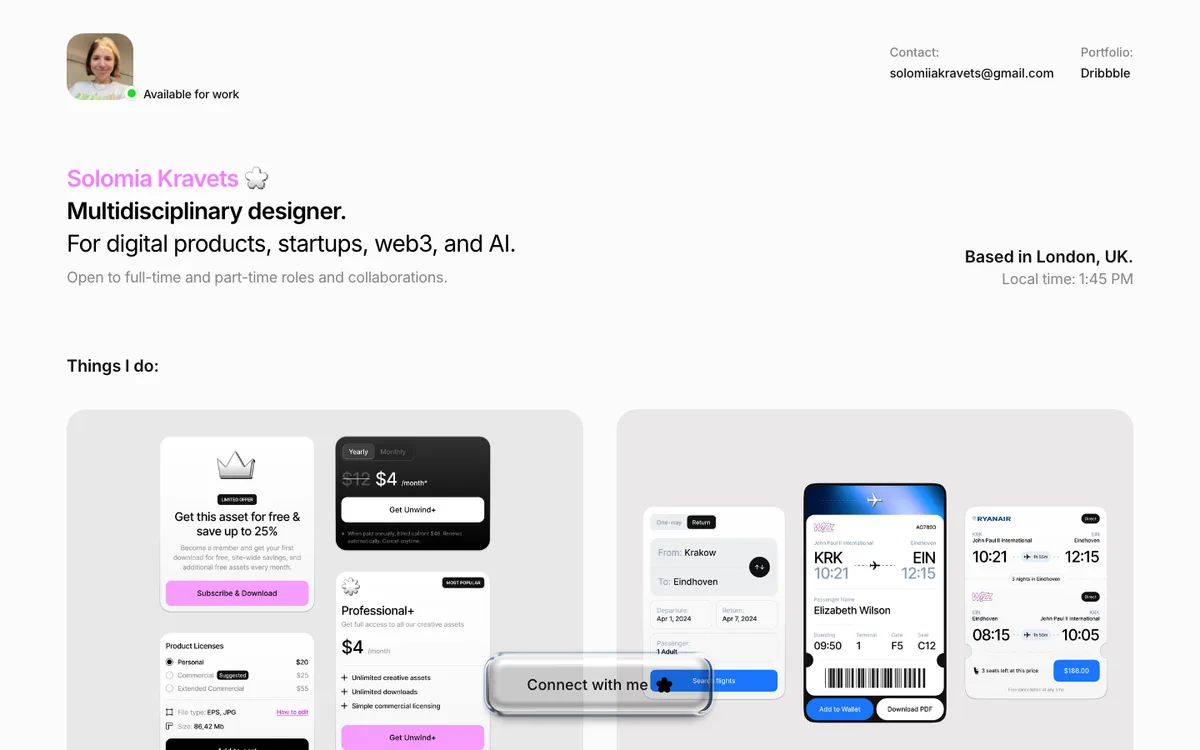 Solomia Kravets website