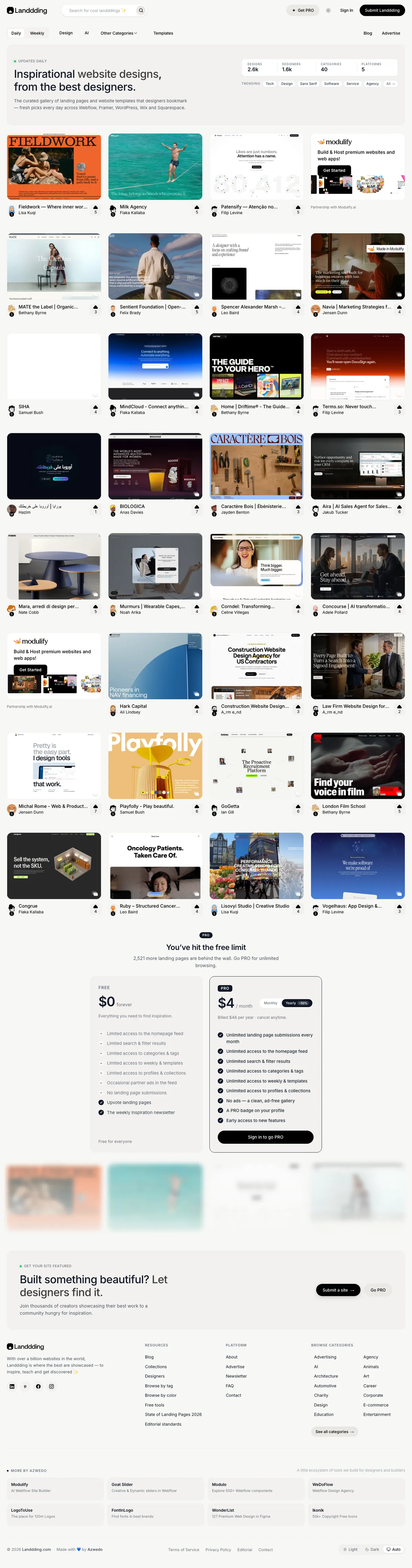 Full-page screenshot of Landdding (landdding.com)