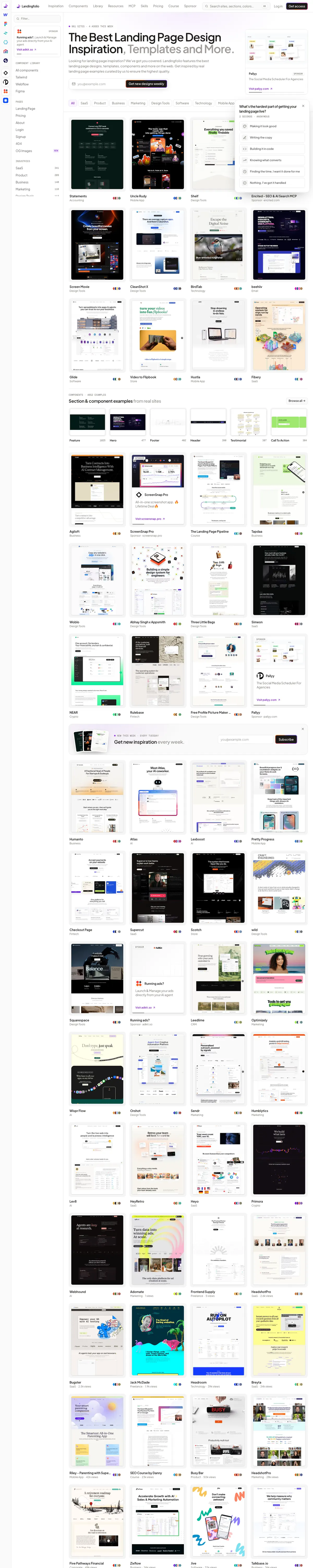 Full-page screenshot of Landingfolio (landingfolio.com)