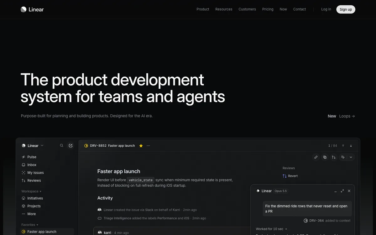 Linear website