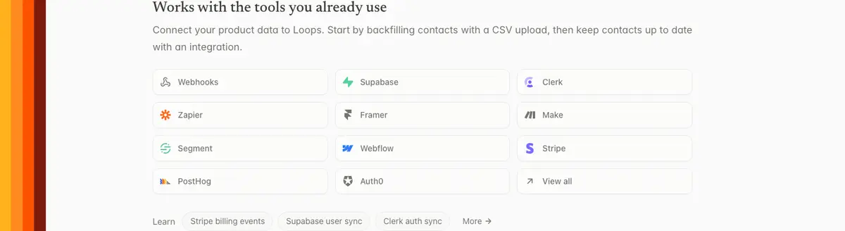Features section of Loops