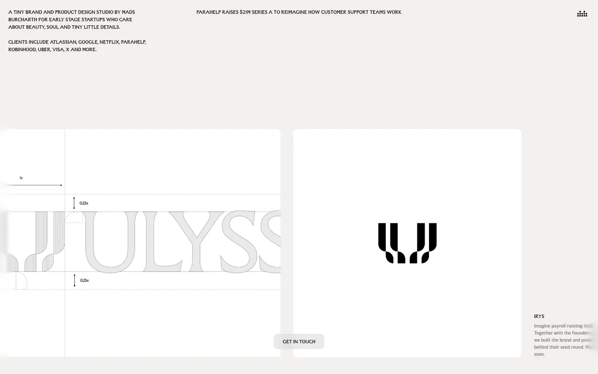 Full-page screenshot of Mads Burcharth (mads.design)