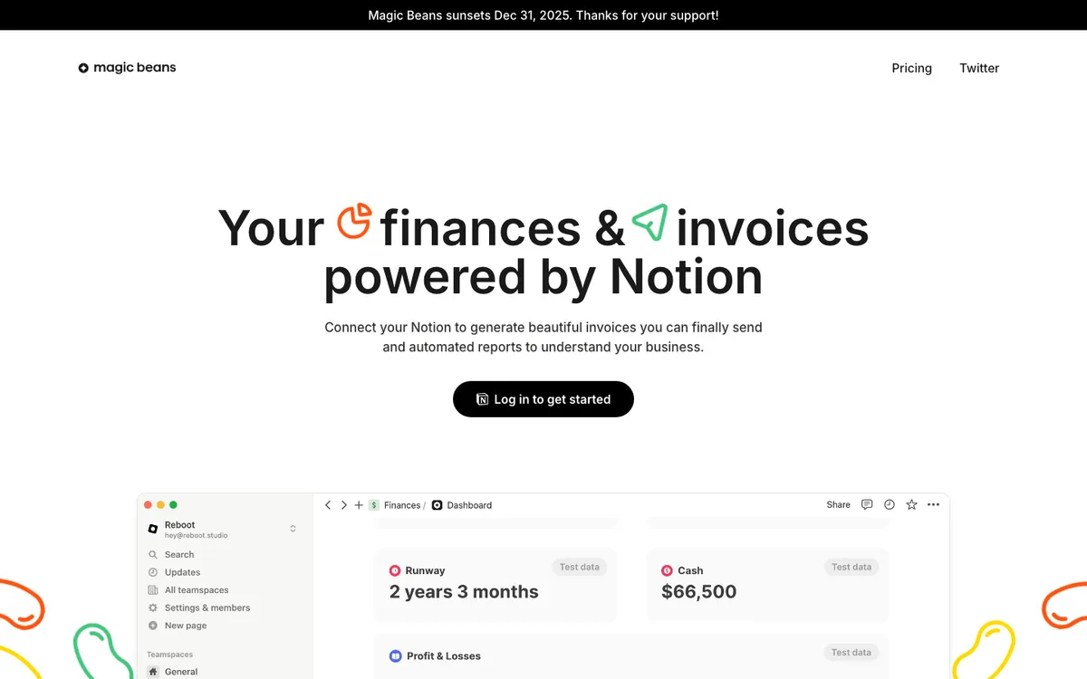 Magic Beans website