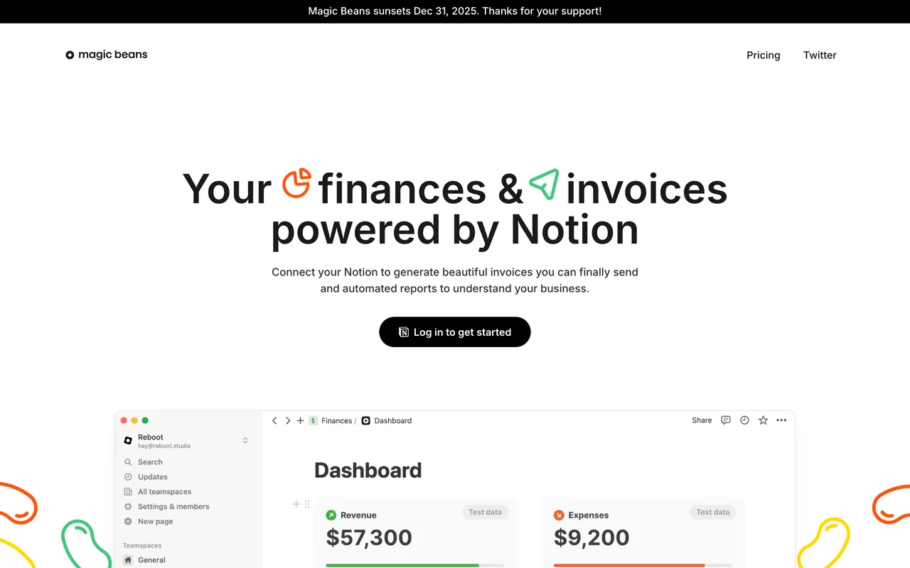 Magic Beans website