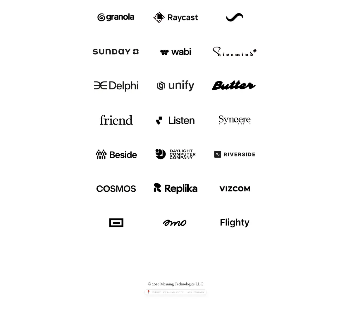 Logos section of Meaning Ltd.