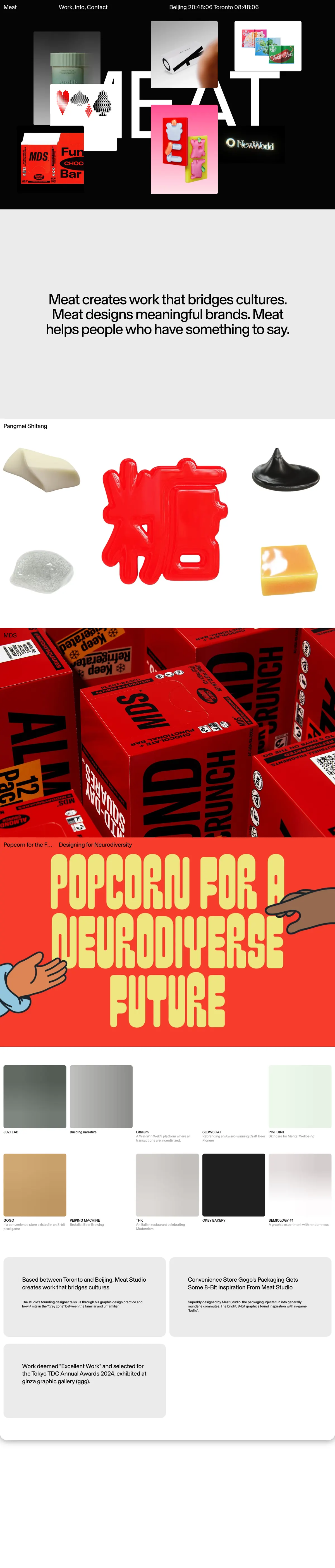 Full-page screenshot of Meat (meat.studio)