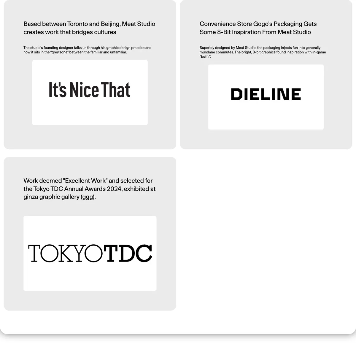 Testimonials section of Meat