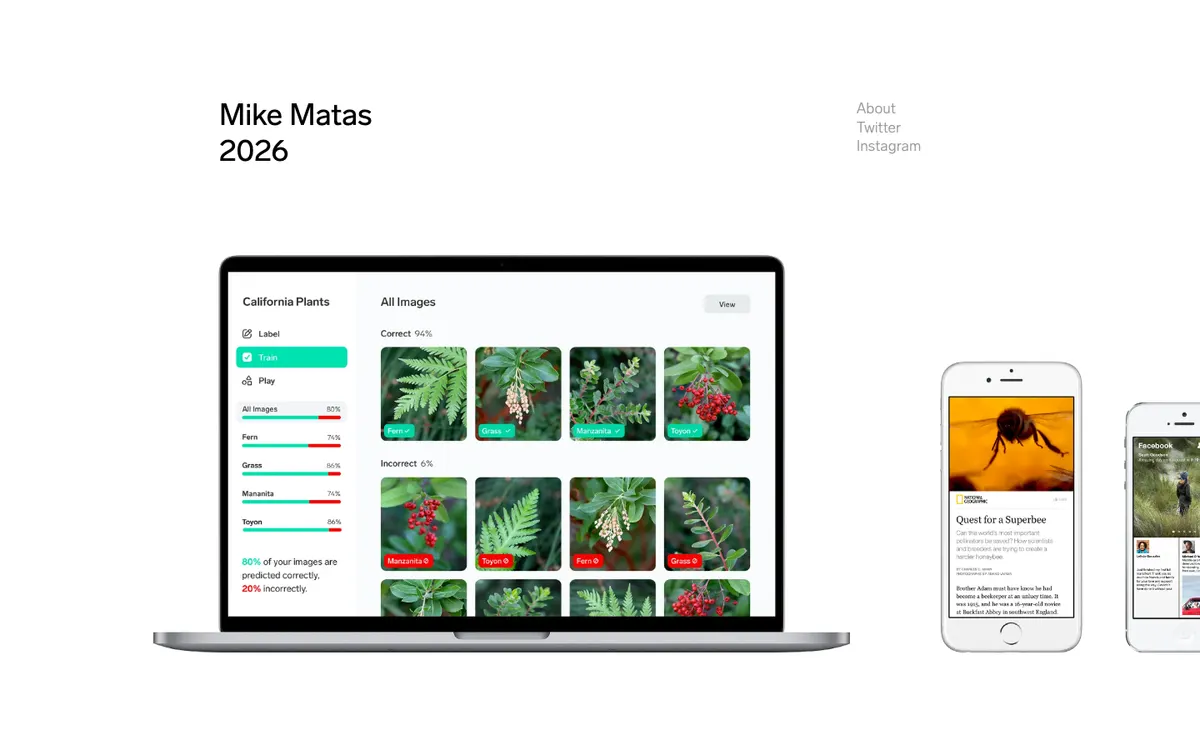 Full-page screenshot of Mike Matas (mikematas.com)