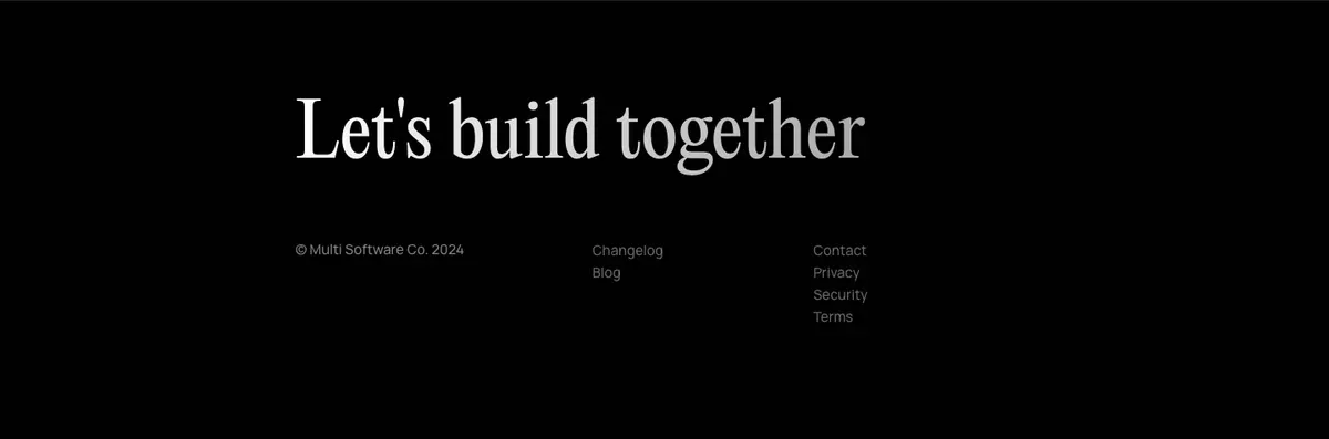 Footer section of Multi