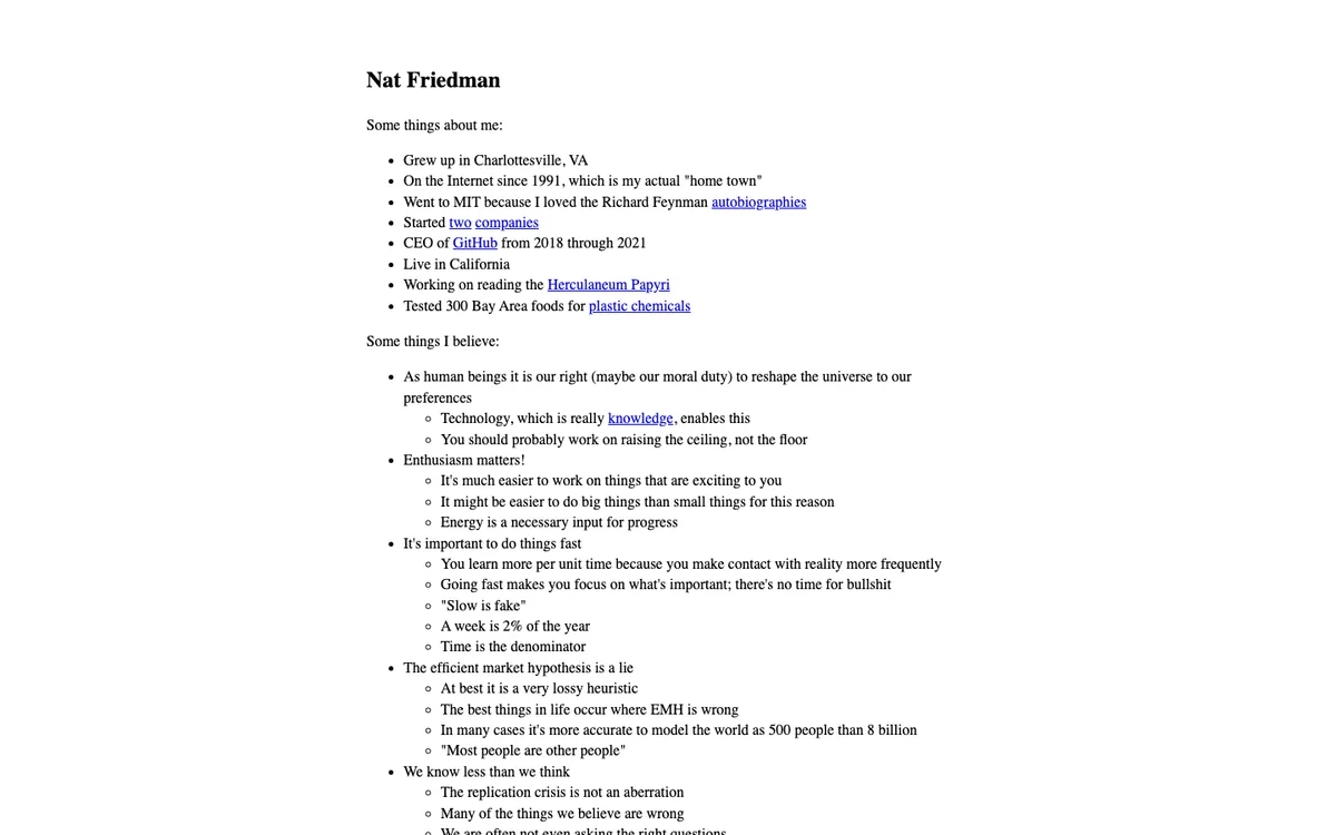 Nat Friedman website