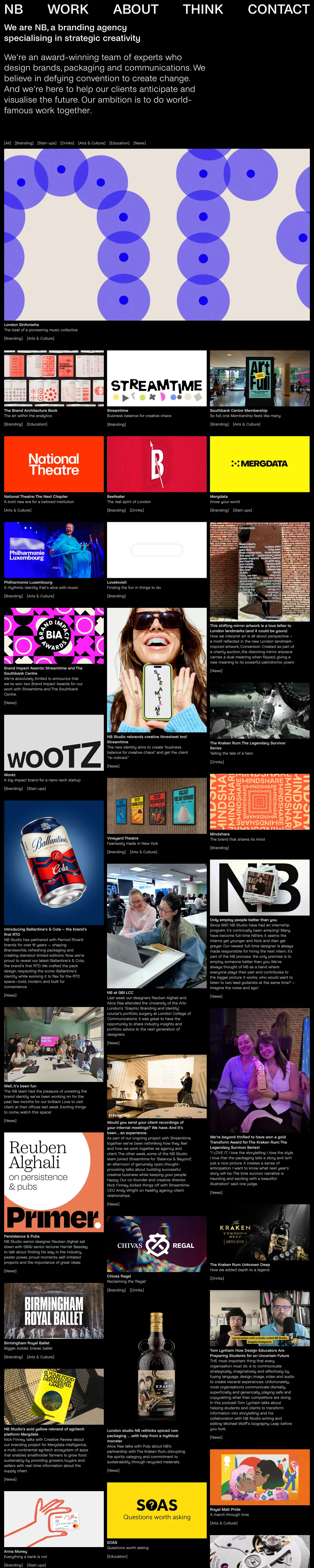Full-page screenshot of NB Studio (nbstudio.co.uk)
