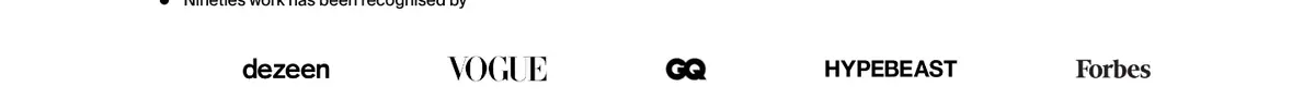 Logos section of Nineties Studio