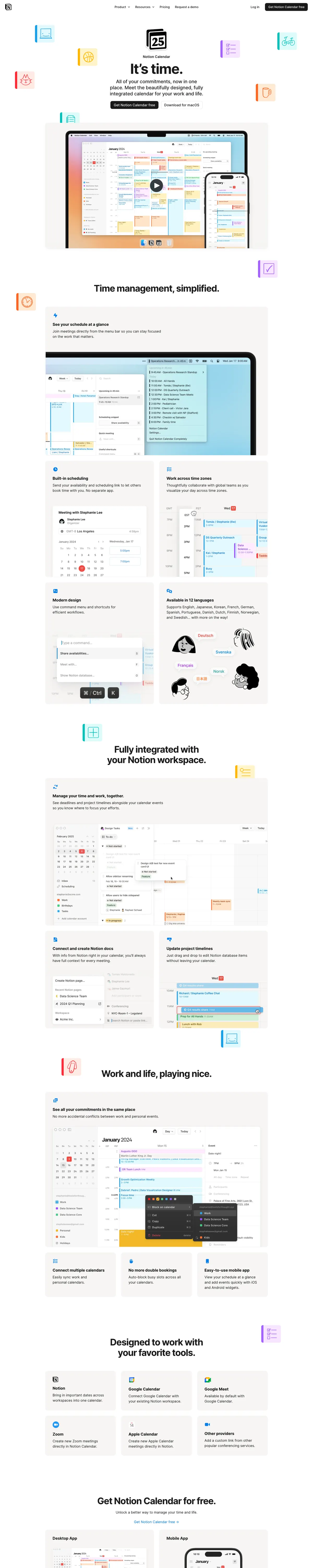 Full-page screenshot of Notion Calendar (notion.so)