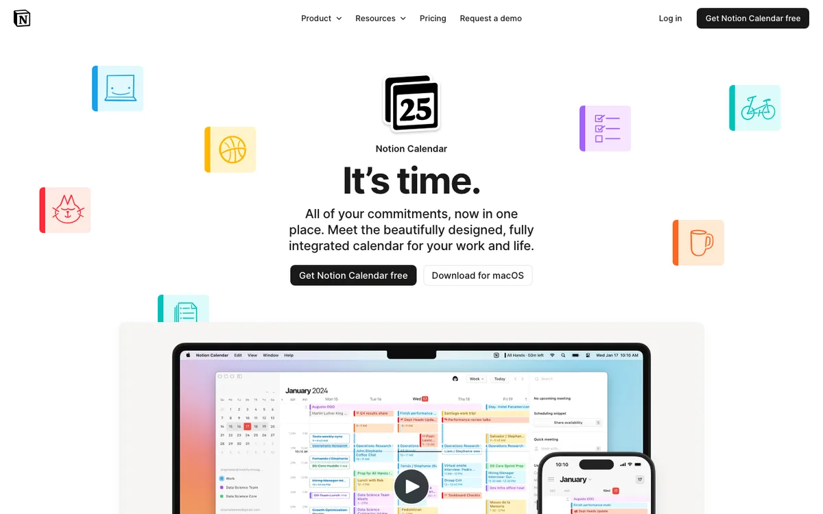Notion Calendar website