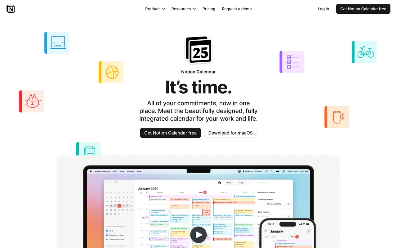 Notion Calendar website