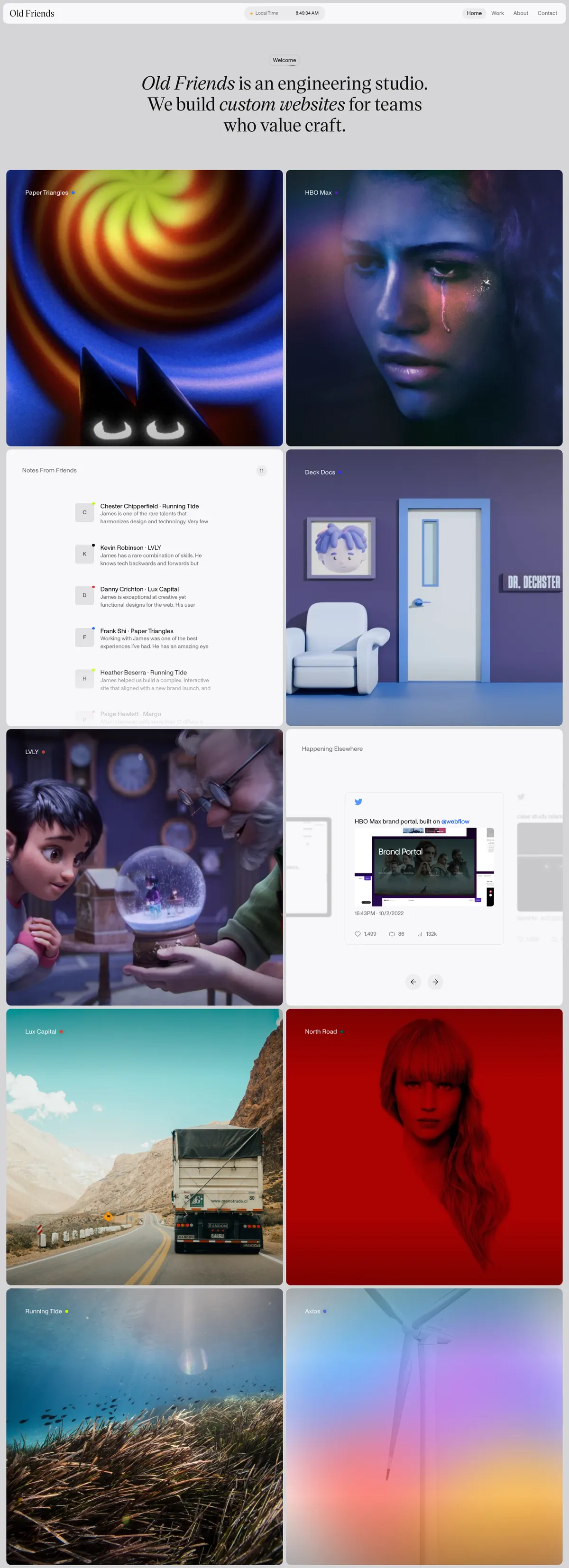 Full-page screenshot of Old Friends (oldfriends.studio)