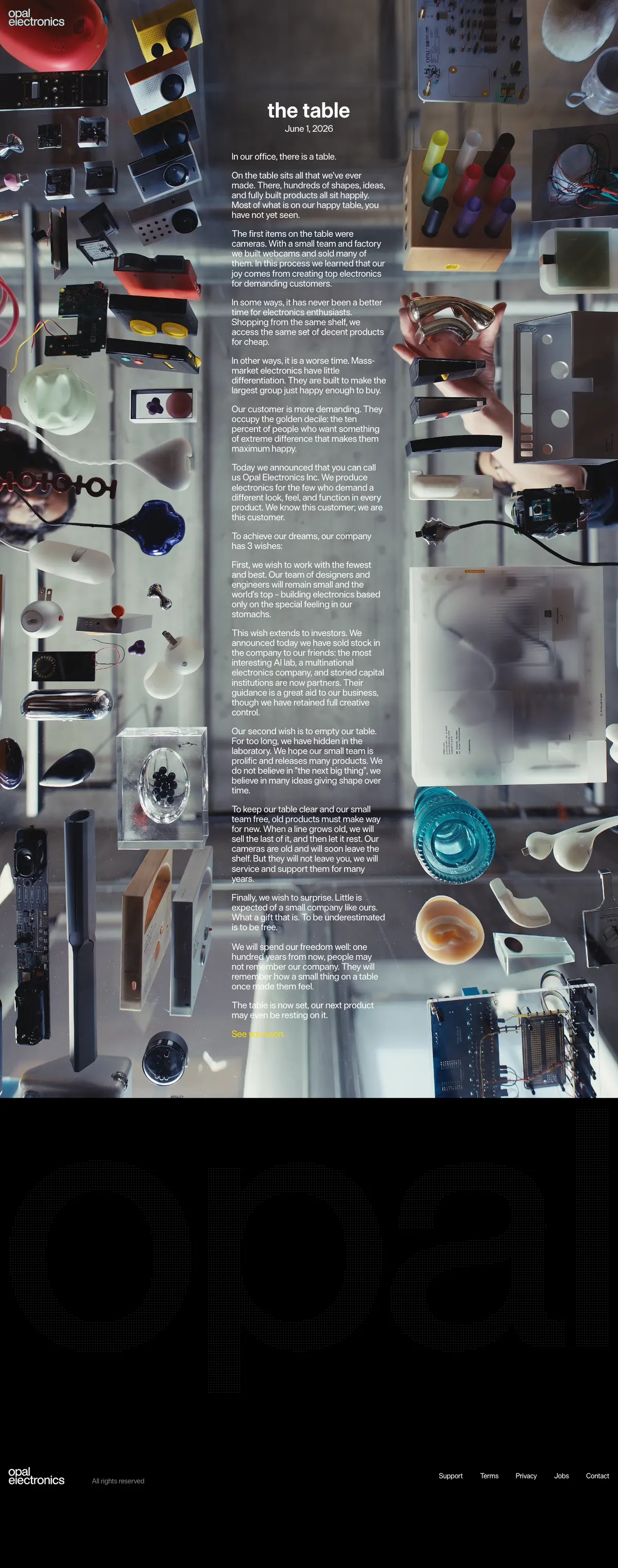 Full-page screenshot of Opal Camera (opalcamera.com)