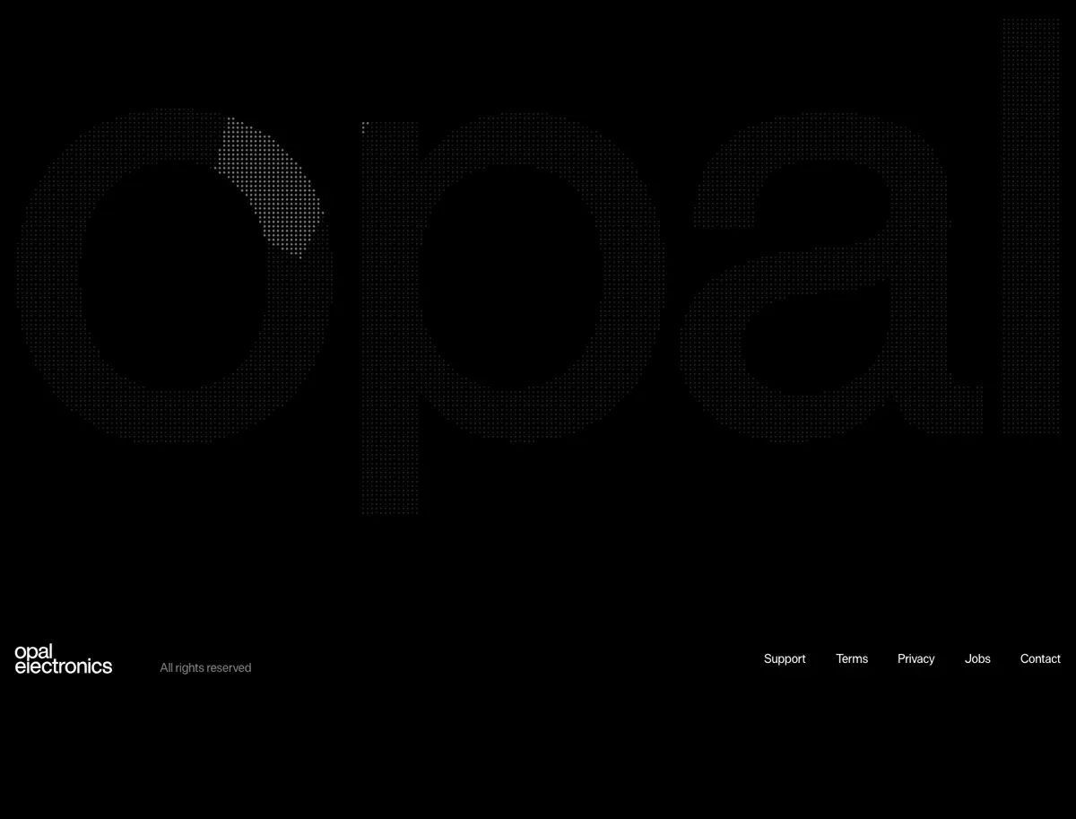 Footer section of Opal Camera