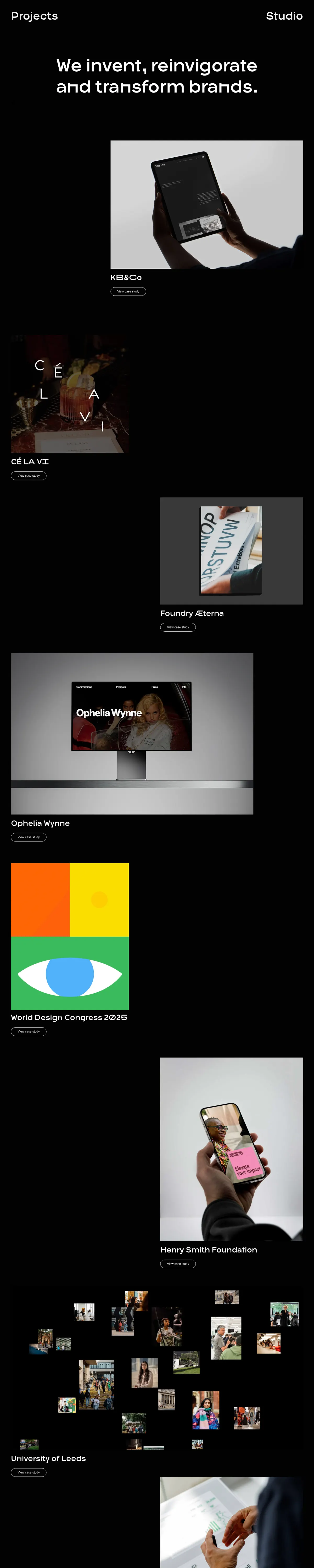 Full-page screenshot of OPX Studio (opx.studio)
