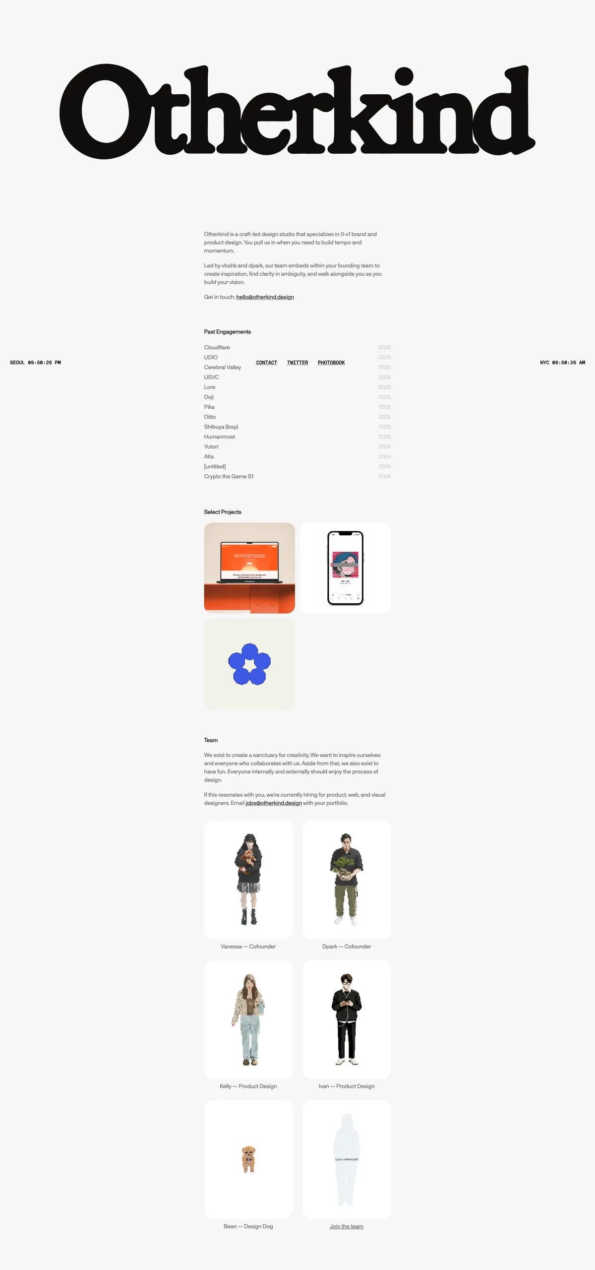 Full-page screenshot of Otherkind (otherkind.design)