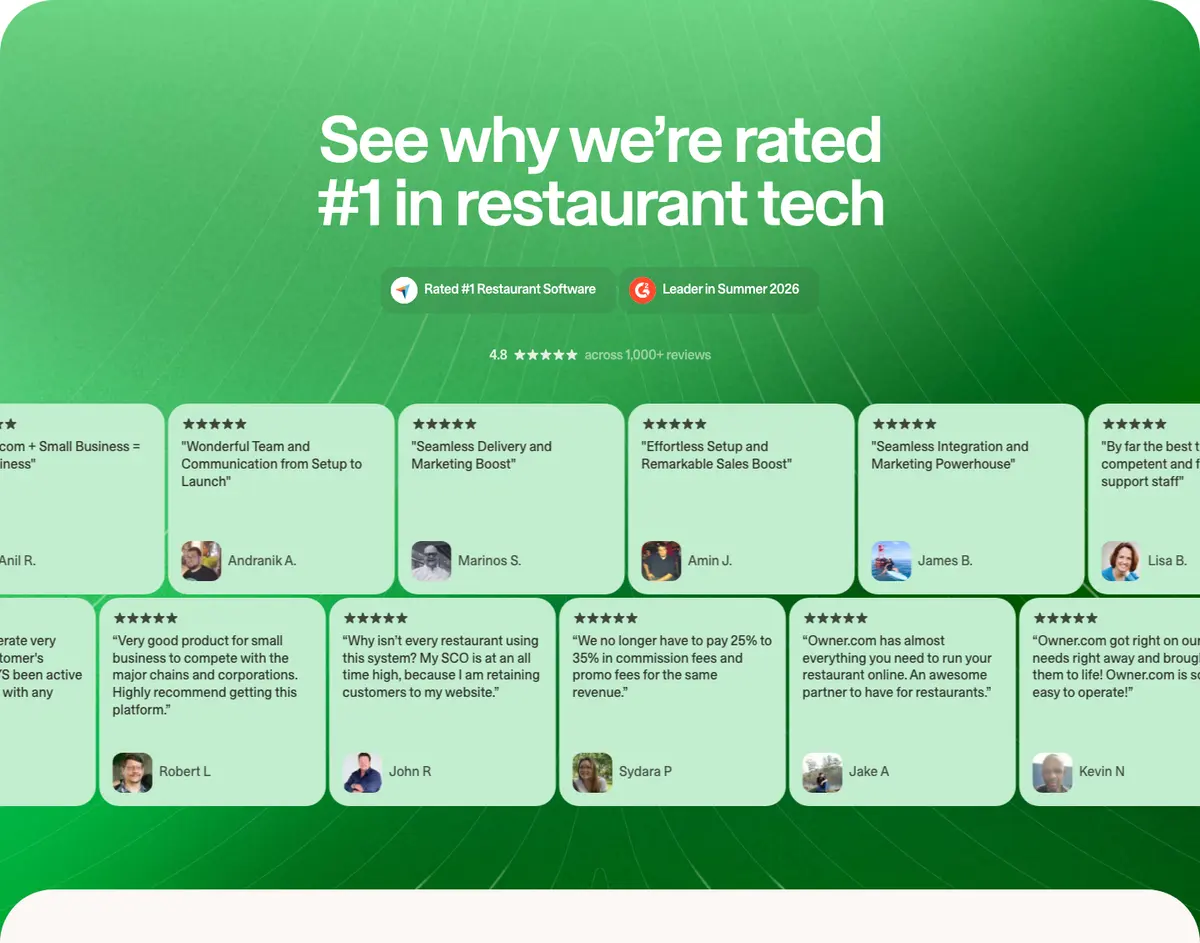 Testimonials section of Owner.com