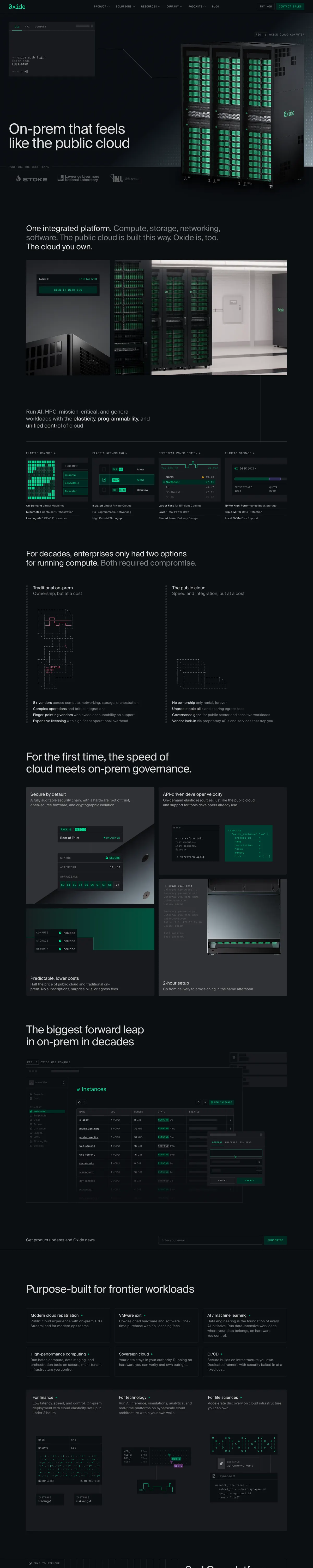 Full-page screenshot of Oxide Computer Company (oxide.computer)