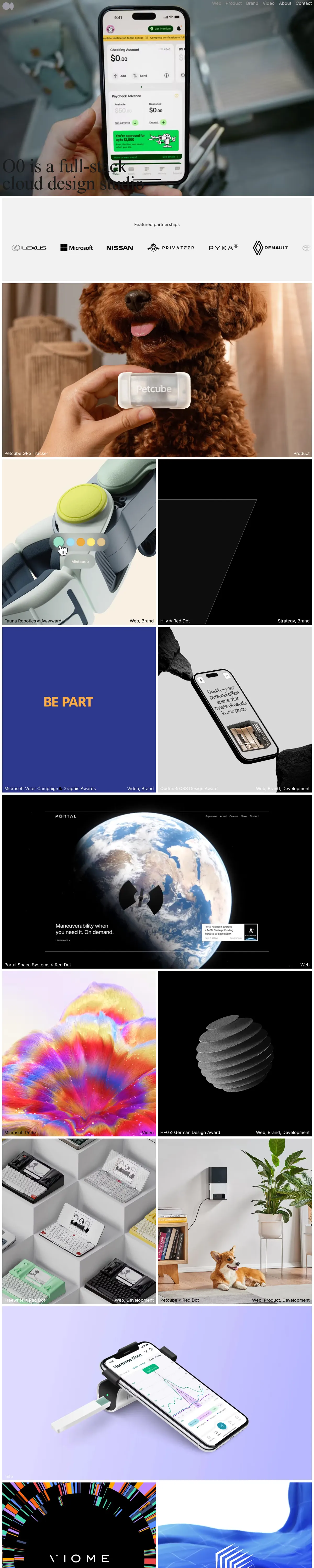 Full-page screenshot of Ozero (ozero.design)