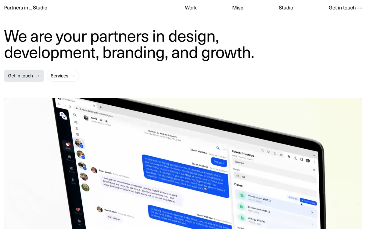 Partners in _ Studio website