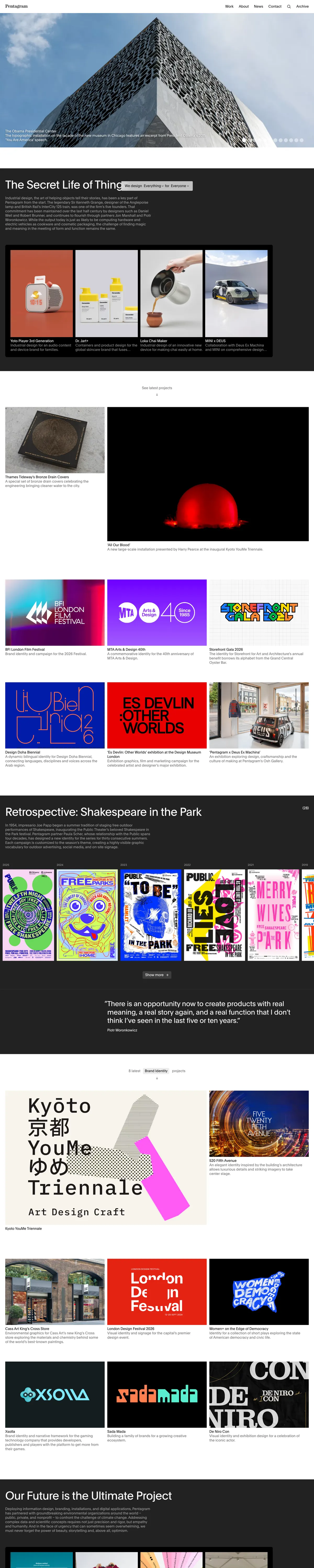 Full-page screenshot of Pentagram (pentagram.com)