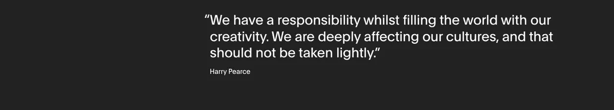 Testimonials section of Pentagram