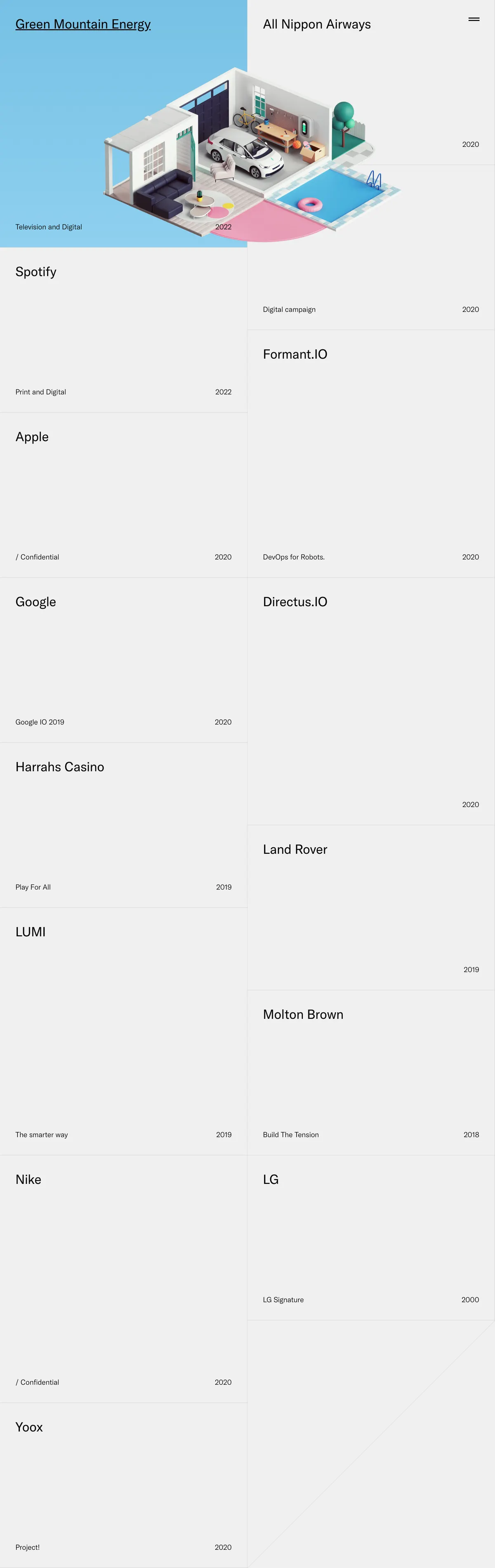 Full-page screenshot of Peter Tarka / Projects (petertarka.com)