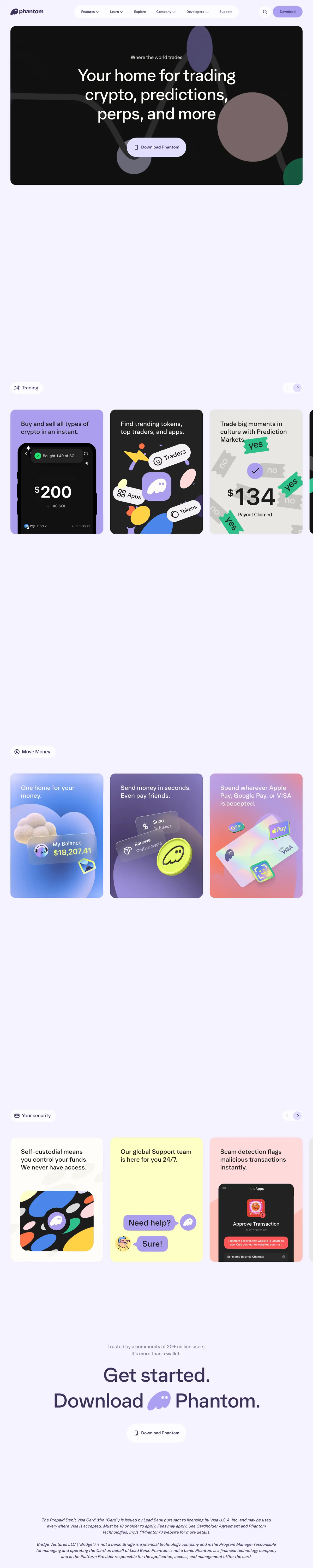 Full-page screenshot of Phantom (phantom.app)