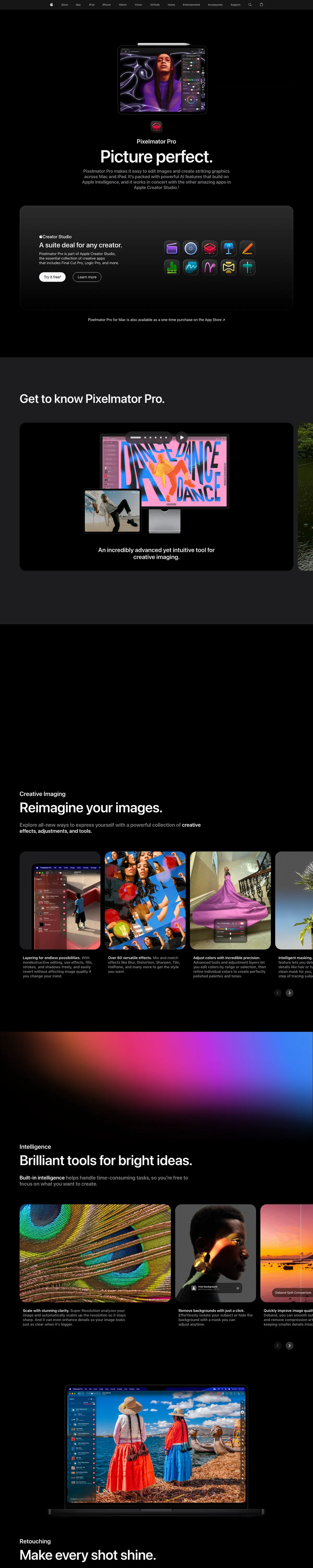 Full-page screenshot of Pixelmator Pro (pixelmator.com)
