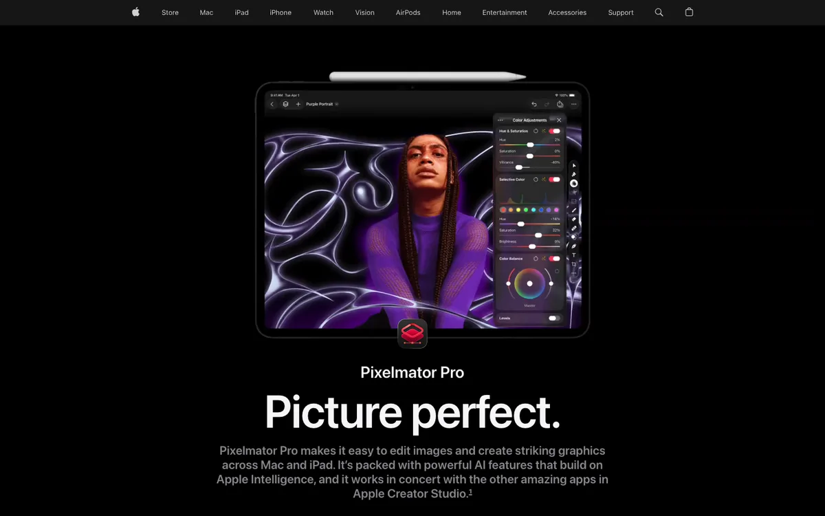 Pixelmator Pro website