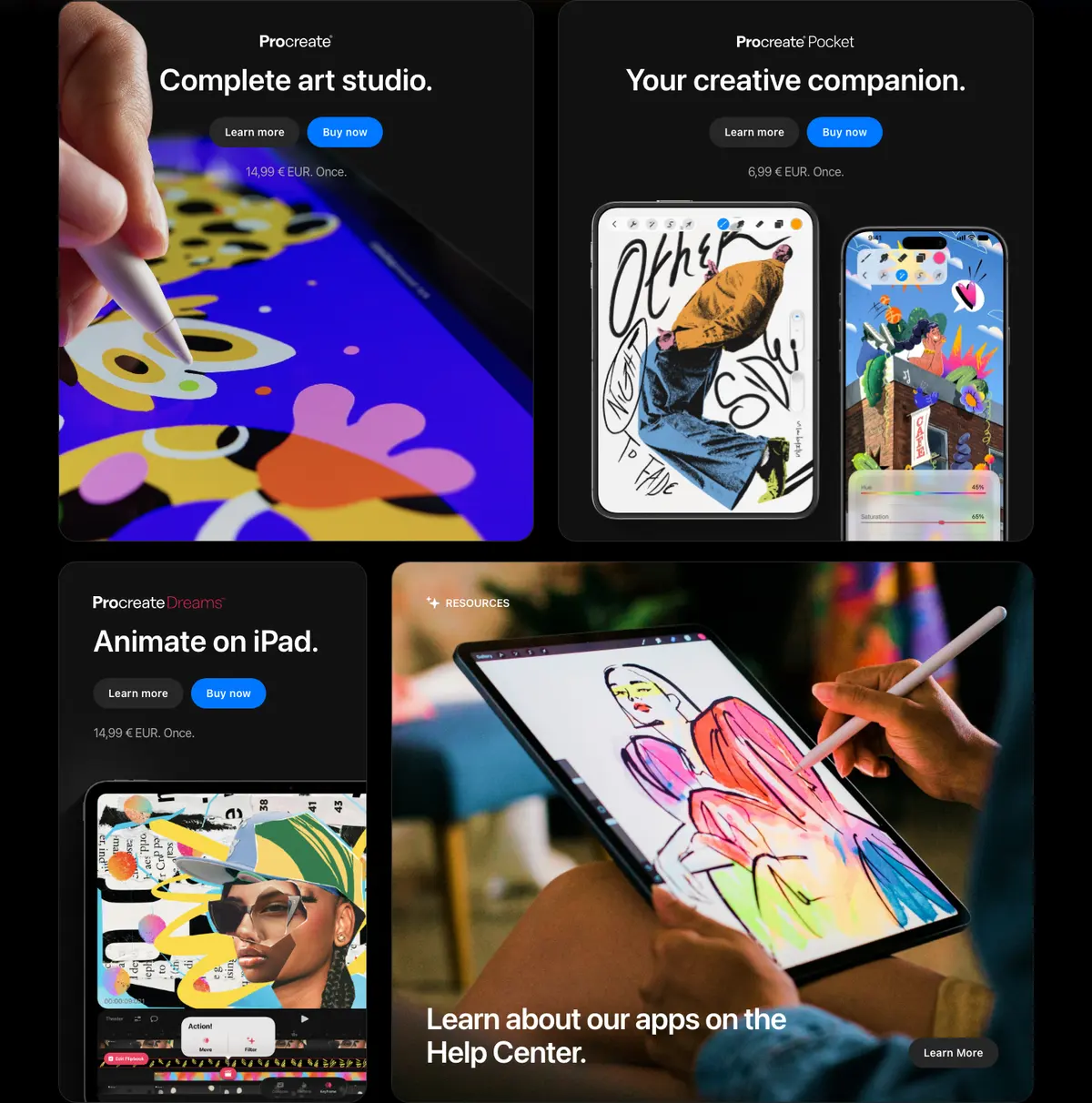 Features section of Procreate®