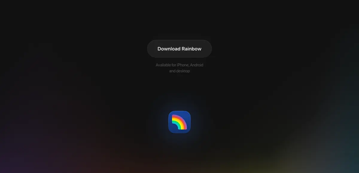 Call to action section of Rainbow